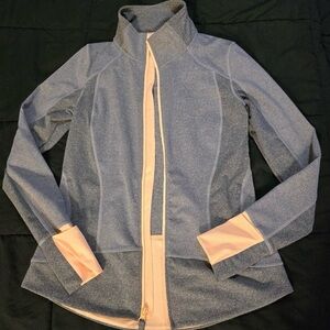 Women’s Athletic Orange Gray Gym Long Sleeve Jacket size M